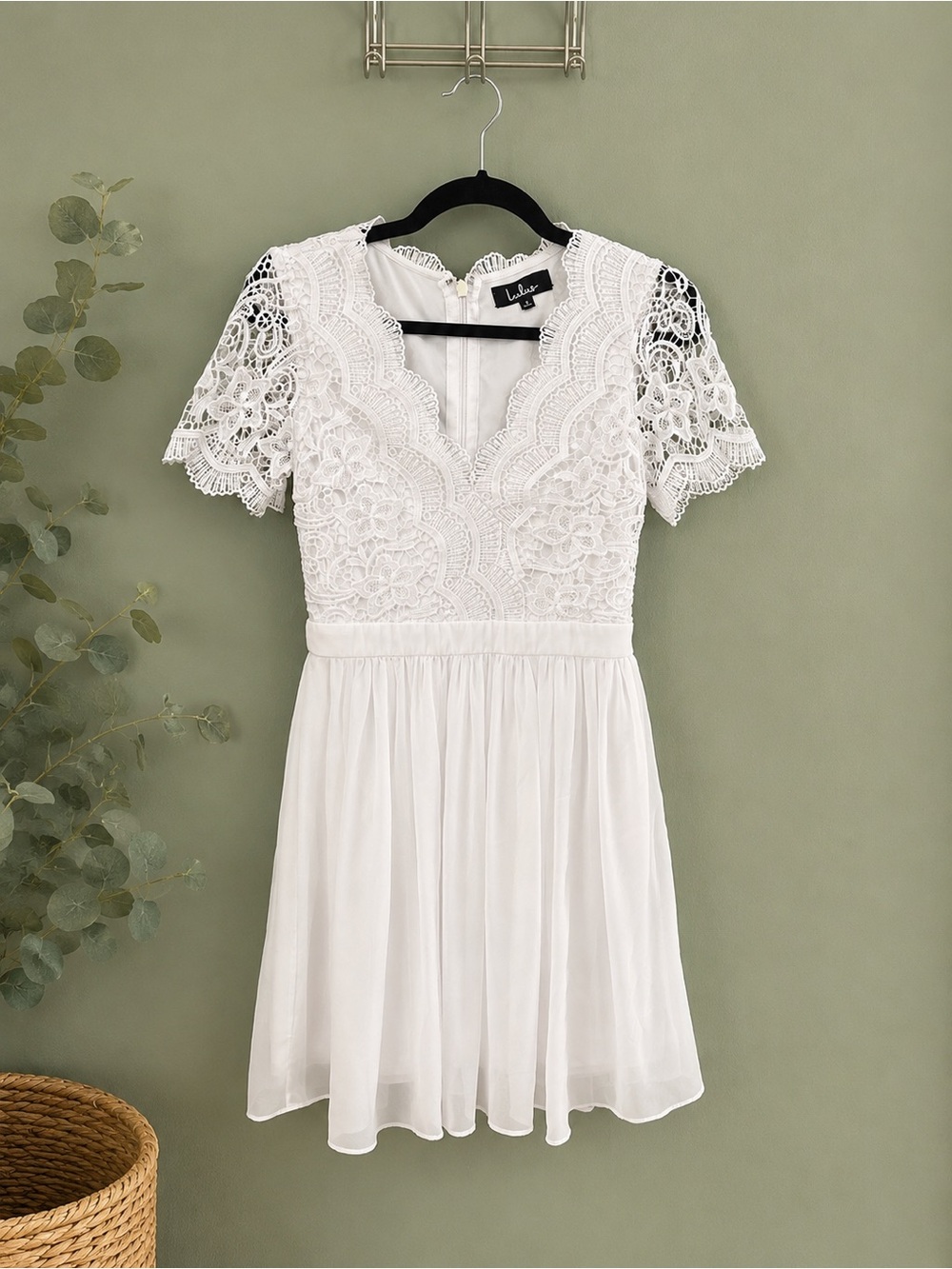 Lulus White Lace Fit & Flare Dress Size Small